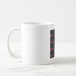Caneca De Café flamingo de praia verão festa preto