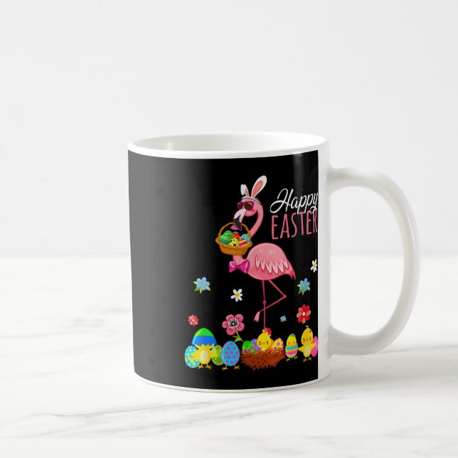Caneca De Café Flamingo Feliz de Páscoa Com Ovos de Páscoa Caça B (Direita)