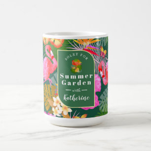 Caneca De Café Flamingo Garden Dark Green