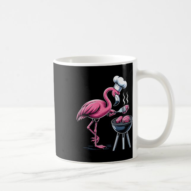 Caneca De Café Flamingo Griling Rbecll Churrasco Para Homens Mulh (Direita)