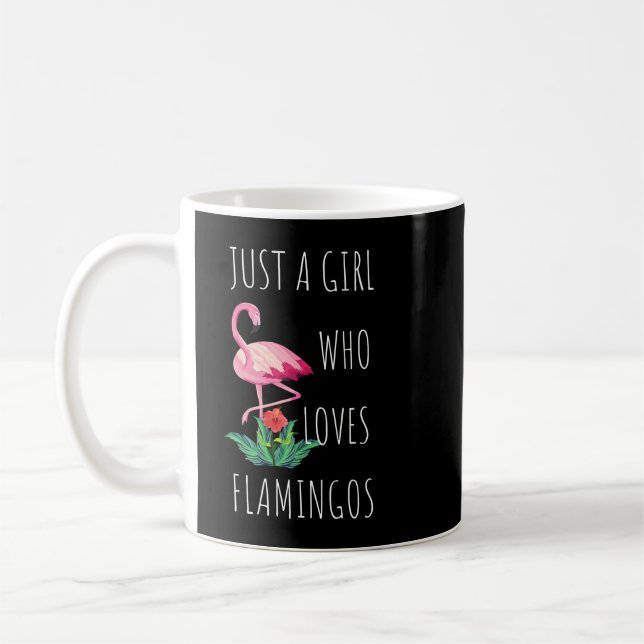 Caneca De Café flamingo Just a Girl who loves Flamingos gift cute (Esquerda)