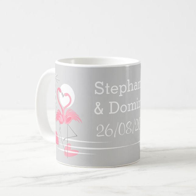 Caneca De Café Flamingo Love Names (Frente Esquerda)