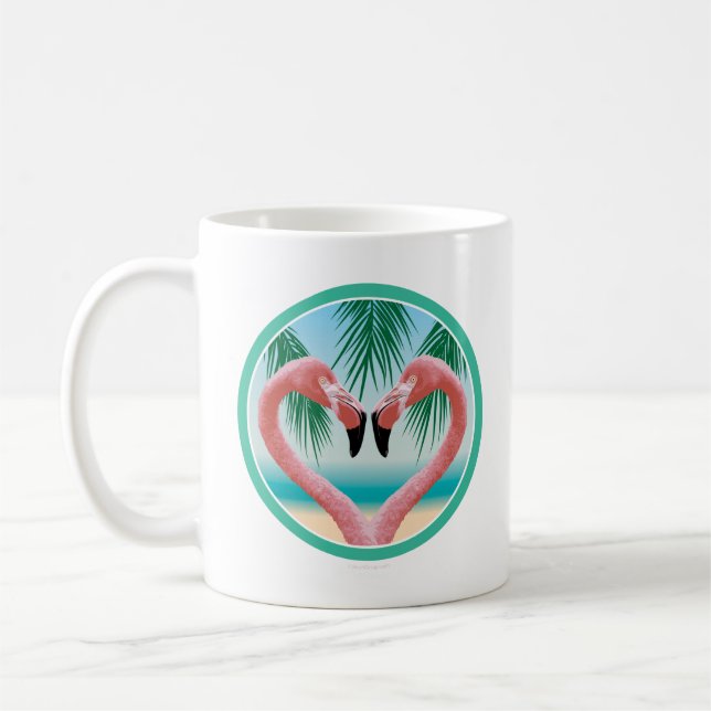 Caneca De Café Flamingo Love (Namorados Tropical) (Esquerda)