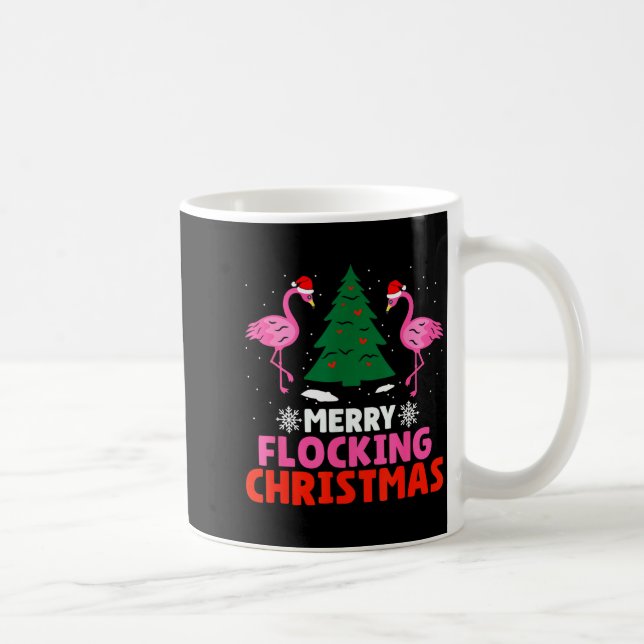 Caneca De Café Flamingo Merry Flocking Christmas Funny Xmas Men W (Direita)