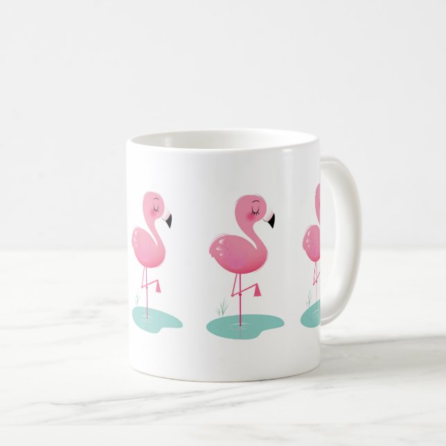 Caneca De Café Flamingo Mug, Cor-de-rosa, (Frente Esquerda)