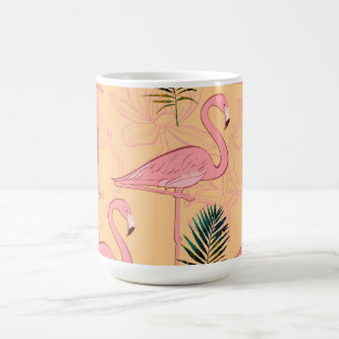 Caneca De Café Flamingo Mug Ouro Amarelo e rosa
