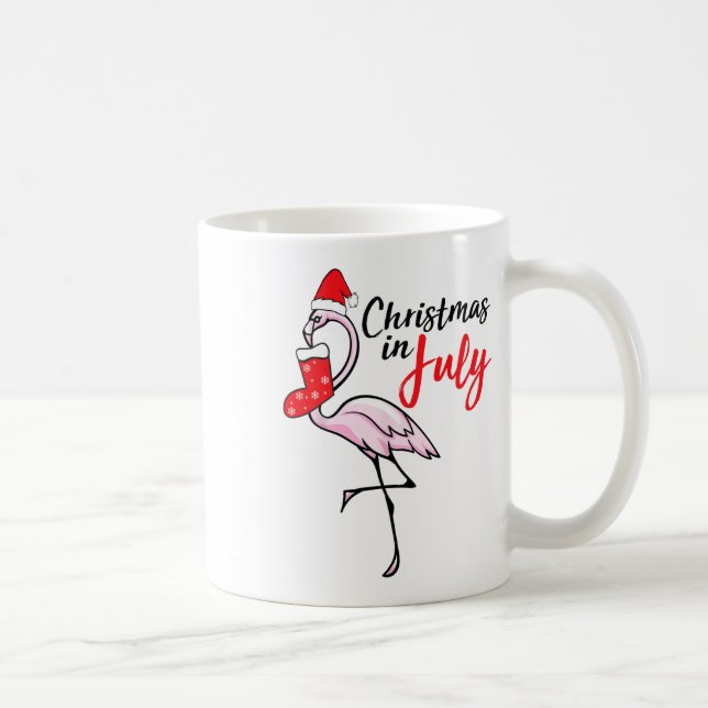 Caneca De Café Flamingo Natal Em Julho Festa Divertida De Natal (Direita)