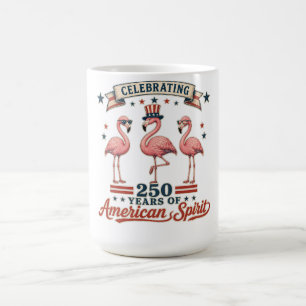 Caneca De Café Flamingo Patriótico Retro 250 Anos Espírito Americ