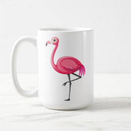 Caneca De Café Flamingo Rosa em Estilo Cartoon
