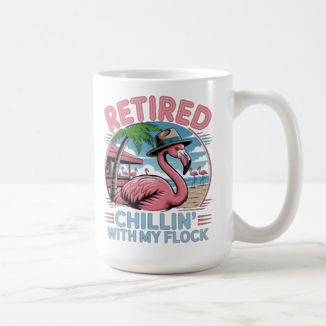 Caneca De Café Flamingo Tropical Beach Retirement Humor (Direita)