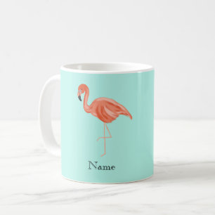 Caneca De Café Flamingo tropical personalizado