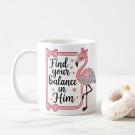 Caneca De Café Flamingo Versículo Bíblico Fé Religiosa Cristã
