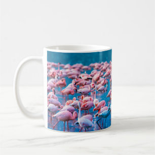 Caneca De Café flamingos africanos. Grupo de flamingos