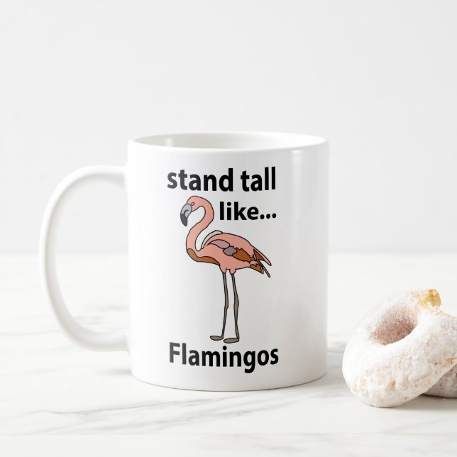 Caneca De Café Flamingos Ficam em Pé Como Flamingos Flamingo (Com Donut)