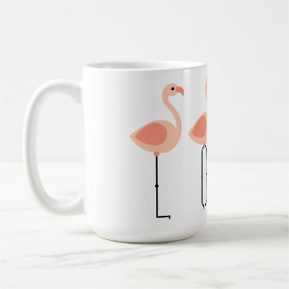 Caneca De Café Flamingos L-O-V-E - Flamingo cor-de-rosa - LOVE Ca
