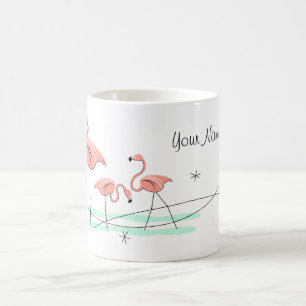 Caneca De Café Flamingos 'Name'