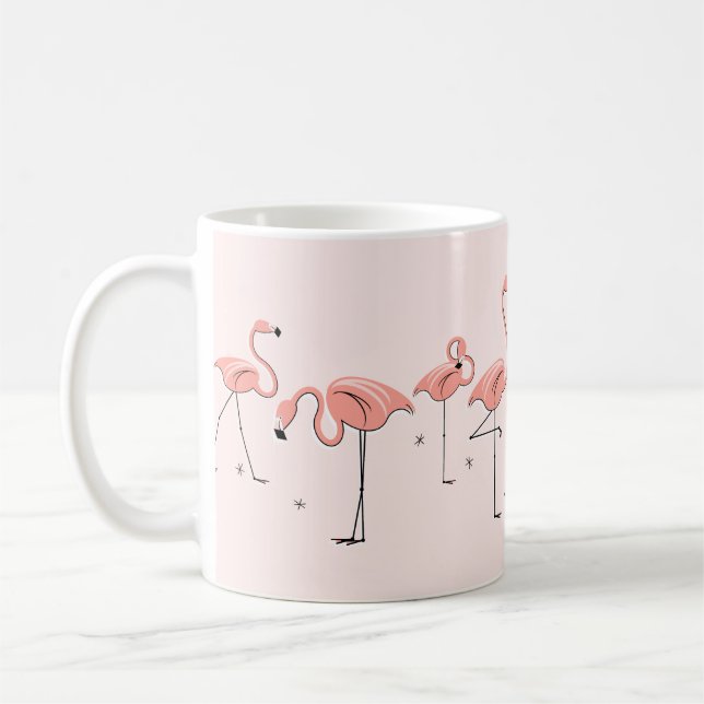 Caneca De Café Flamingos Pink Line (Esquerda)
