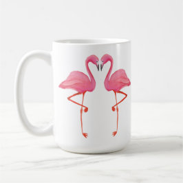 Caneca De Café Flamingos rosa FLAMINGO HEART férias tropicais rv