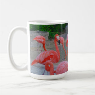Caneca De Café Flamingos Rosa, Na Praia