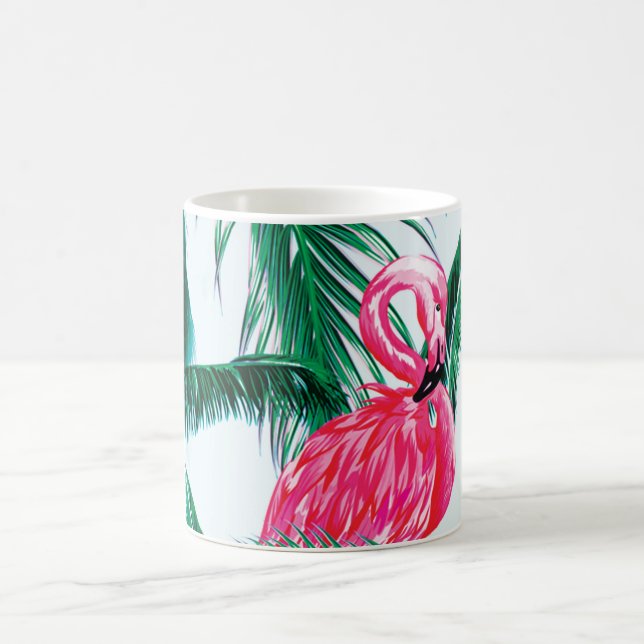 Caneca De Café Flamingos Sob Palmeiras Na Selva De África (Centro)