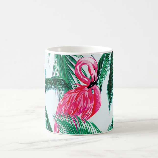 Caneca De Café Flamingos Sob Palmeiras Na Selva De África (Centro)