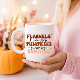 Caneca De Café Flannels Hayrides Pumpkins Sweater Bonfire Fall