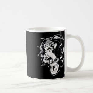 Caneca De Café Flash de tatuagem de trabalho negro do Medusa