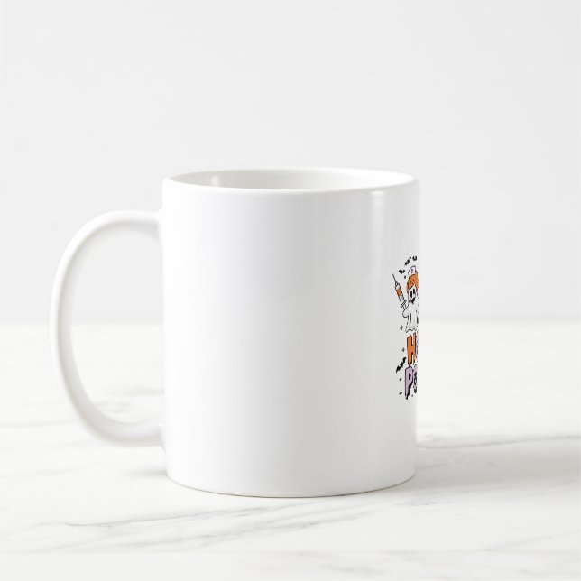 Caneca De Café Flebotomista Halloween Técnico de Laboratório Médi (Esquerda)