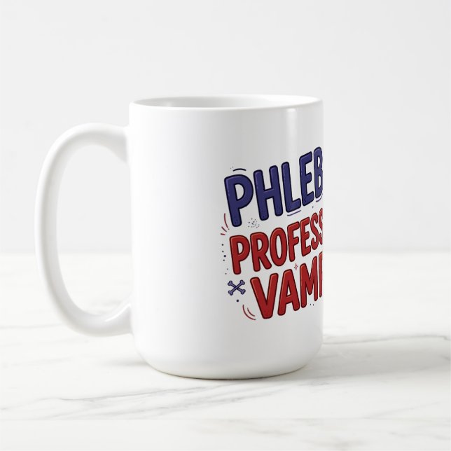 Caneca De Café Flebotomista Profissional Vampiro (Esquerda)