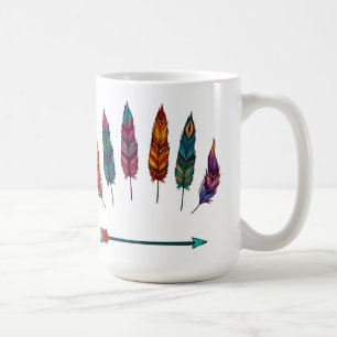 Caneca De Café flecha e penas