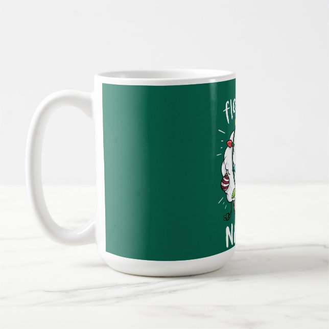Caneca De Café Fleece Feliz Navidad Funny Bonito Boi Natal (Esquerda)