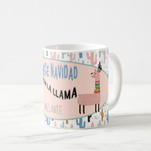 Caneca De Café Fleece Navidad Christmas Llamas