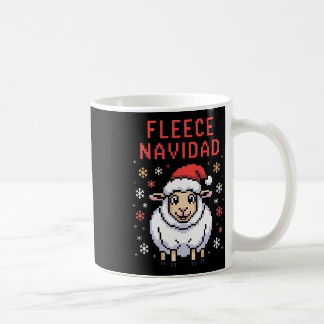 Caneca De Café Fleece Navidad Febre Suéter Engraçado Ovelha de Na (Direita)
