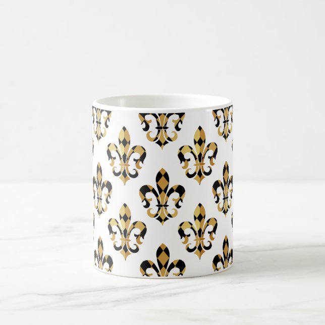Caneca De Café Fleur de Lis/black/gold/DIYfont (Centro)