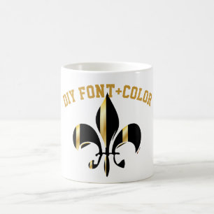 Caneca De Café Fleur de Lis/black/gold/DIYfont
