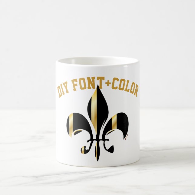 Caneca De Café Fleur de Lis/black/gold/DIYfont (Centro)