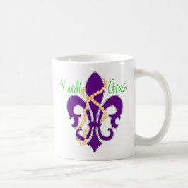Caneca De Café Fleur De Lis com miçangas