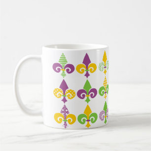 Caneca De Café Fleur de Lis de Mardi Gras