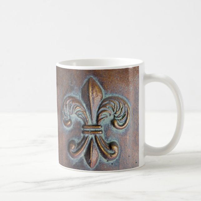 Caneca De Café Fleur De Lis, Impresso De Olho De Cobre (Direita)