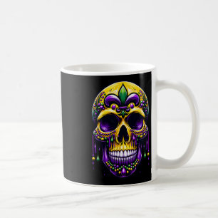 Caneca De Café Fleur De Lis Mardi Gras Caveira Carnaval de Nova O