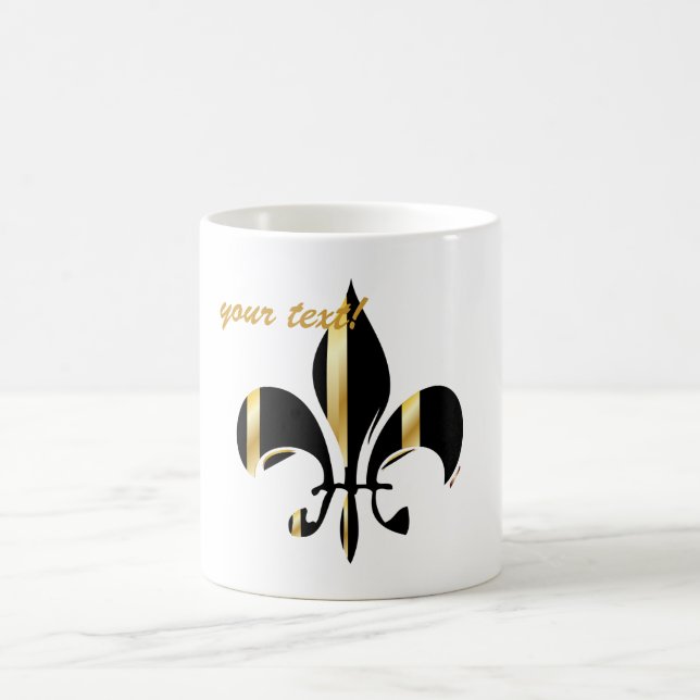 Caneca De Café Fleur de Lis, preto e Dourado (Centro)