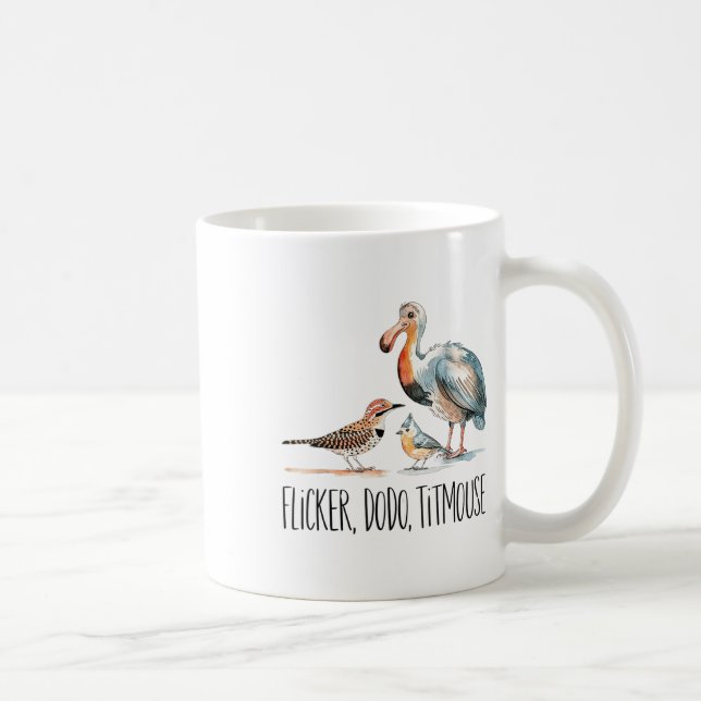 Caneca De Café Flicker Dodo Titmouse Roupa Bird Nerd Willife B (Direita)