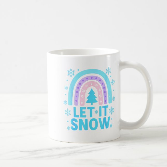 Caneca De Café Floco de Neve Arco-íris Natal Dia de Inverno Suprt (Direita)