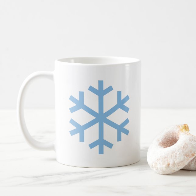 Caneca De Café Floco de neve azul Floco de Natal Coffee Mug (Com Donut)