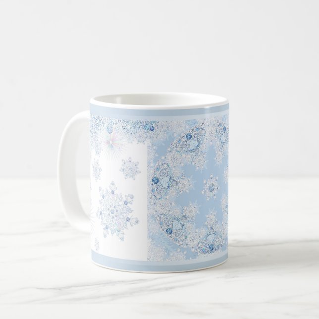Caneca De Café Floco de neve azul gelo (Frente Esquerda)