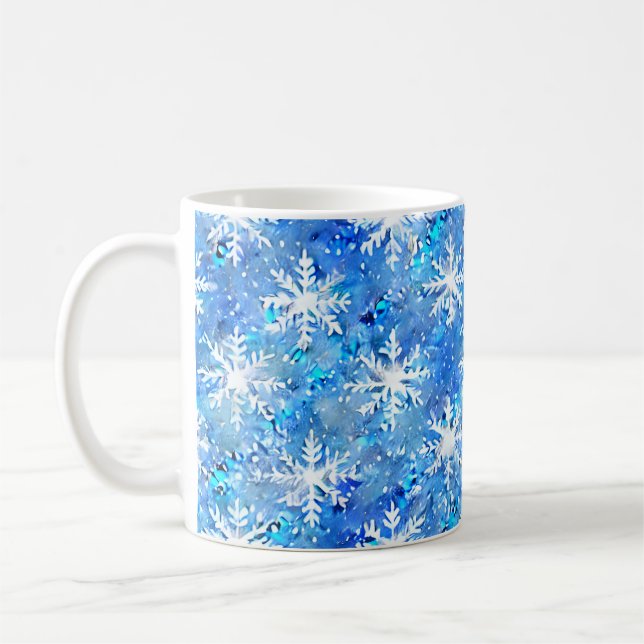 Caneca De Café Floco de neve azul-gelo e turquesa (Esquerda)