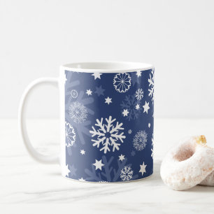 Caneca De Café Floco de neve azul moderno Floco de Natal Mug de c
