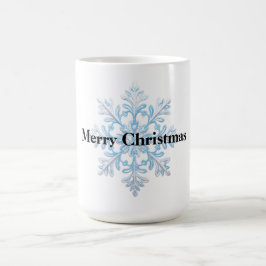 Caneca De Café Floco de neve branco claro azul