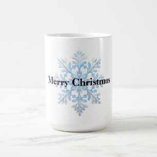Caneca De Café Floco de neve branco claro azul