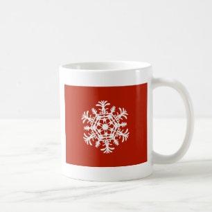 Caneca De Café Floco de neve branco grande em vermelho